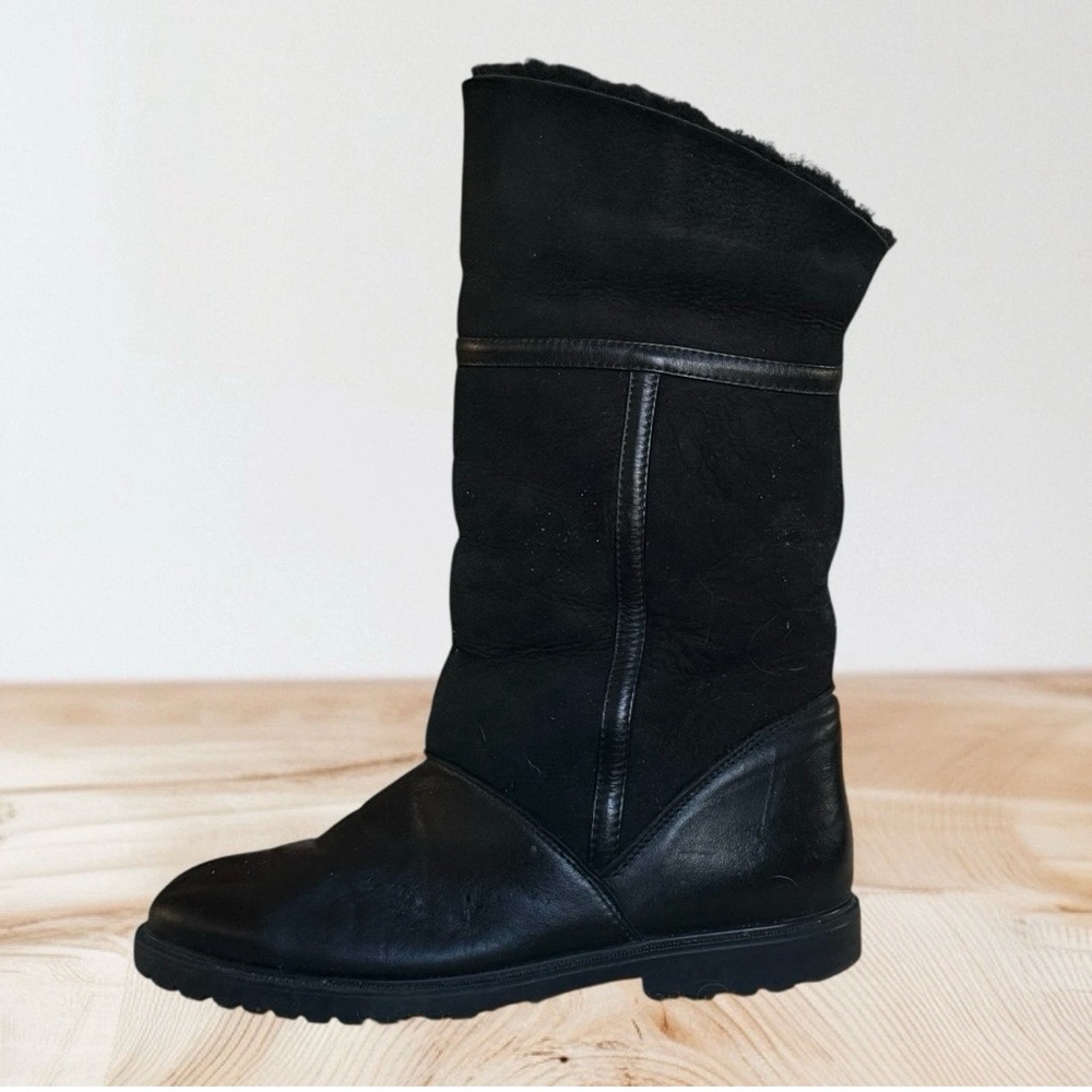 La CANADIENNE Black Winter Shearling-Lined Mid-Calf Boots